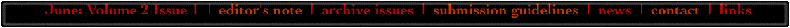 June: Volume 2 Issue 1